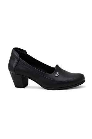 Mammamia D24YA-3840 Deri Topuklu Kadın Ayakkabı - Siyah