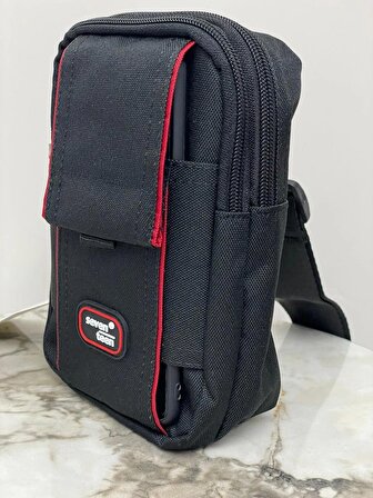 Seventeen GTA Kumaş Çapraz Askılı Sırt - Göğüs Çantası - Body Bag 4928 kırmızı çizgili