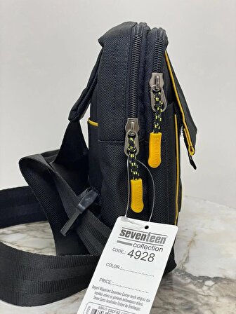 Seventeen GTA Kumaş Çapraz Askılı Sırt - Göğüs Çantası - Body Bag 4928 Sarı çizgili