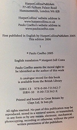 The Zahir - Paulo Coelho - Translated from Portuguese : Margaret Jull Costa