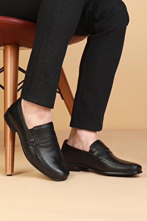 Hakiki Deri Günlük Klasik Erkek Ayakkabısı Siyah