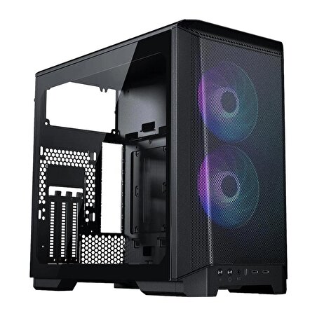 Phanteks Eclipse P200 Air Temperli Cam, DRGB, Mini-ITX Gaming Oyuncu Bilgisayar Kasası - Saten Siyah