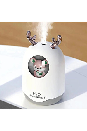 QASUL  Karikatür Hava Nemlendirici Usb Mini Su Difüzör Led Lamba Buhar Makinesi H20humidifier