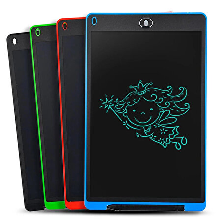 QASUL Renkli Yazı 12'inç Büyük Boy Lcd Dijital Grafik Yazma Tableti Çocuk Çizim Tahtası lisa-Renkli-12inç