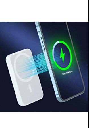 QASUL Battery Pack Magsafe Iphone 8-x-11-12-13-14 Serisi Uyumlu Kablosuz Wireless Powerbank MagSafe