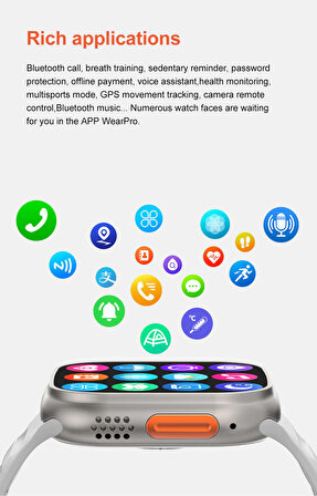 Blue İnter Gs Ultra 8 V3 Beyaz Akıllı Saat