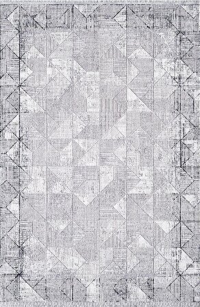 Pierre Cardin La Vita QT09B Gri Beyaz Siyah Geometrik Figürlü Halı