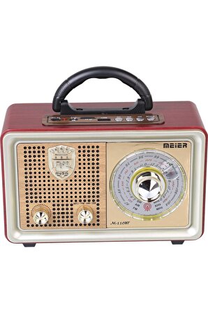 Meier M-110bt Şarjlı Nostaljik Bluetooth Fm Radyo Usb/sd/mp3