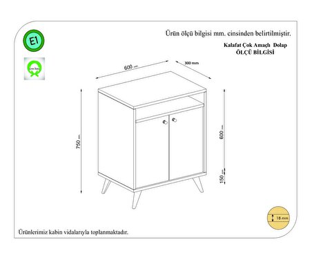 Çok Amaçlı Dolap Kraft Beyaz