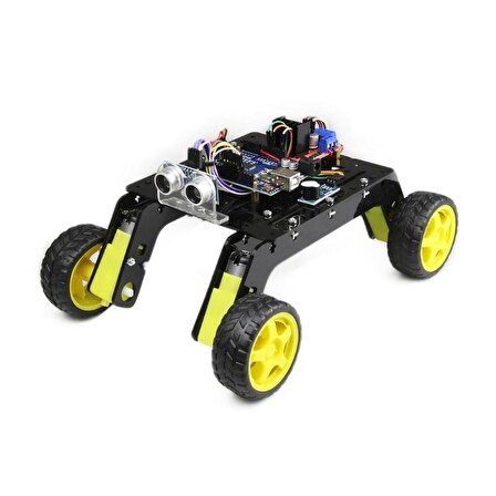 Rover 4WD Arazi Robot Kiti - Montajlı (Pleksi Gövdeli)