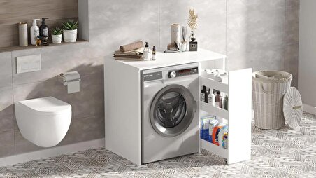 Robin Home Diana Çamaşır Makinesi Dolabı Çekmeceli Beyaz 