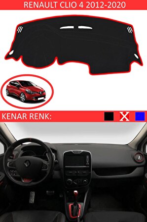 Renault Fluence İçin Uygun Torpido Koruma Halısı Siyah Kenar Renk Kırmızı