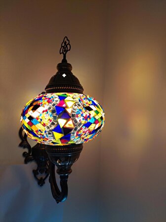 Galata Gift Mozaik Aplik Salon - Yatak Odası Duvar Çok Renkli Aplik 32 - 41 cm 