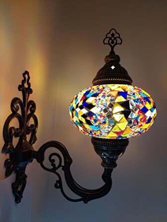 Galata Gift Mozaik Aplik Salon - Yatak Odası Duvar Çok Renkli Aplik 32 - 41 cm 