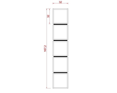 PARİS SUNTALAM KİTAPLIK ( 32 x 167 cm ) ANTRASİT ( MAT )