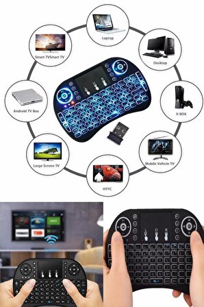 QASUL Uzaktan Kumanta Tv Plus Kablosuz Mini Klavye Android Tv Pc Laptop Için Akıllı Klavye Mouse Cihazı