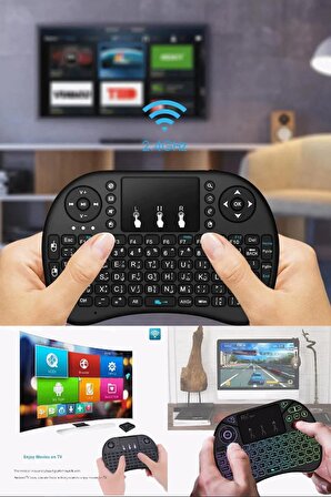 QASUL Uzaktan Kumanta Tv Plus Kablosuz Mini Klavye Android Tv Pc Laptop Için Akıllı Klavye Mouse Cihazı