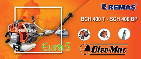 Oleo-Mac BCH 400 T EUR5 Yan Tip 2.0 HP Benzinli Motorlu Tırpan