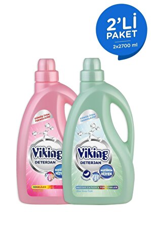 Viking Sıvı Çamaşır Deterjanı 2,7 L 2 Adet - Renkliler Ve Hassas Ciltler