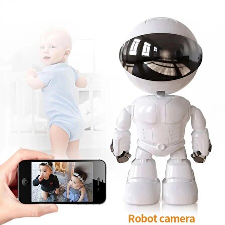 QASUL Robot Görünümlü Uyumlu Bebek Evcil Hayvan/Hırsız/Bakıcı Gözetleme Kamerası Gece Görüşü