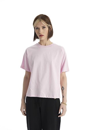 Pembe Bisiklet Yaka T-shirt