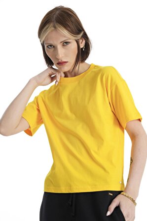 Sarı Bisiklet Yaka T-shirt