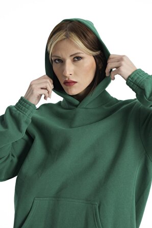 Koyu Yeşil Kapüşonlu Pro Unisex Sweatshirt