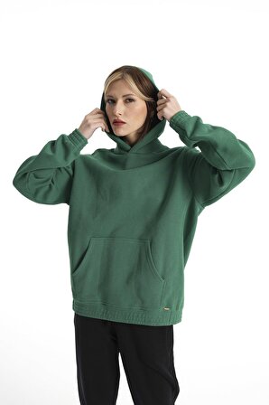 Koyu Yeşil Kapüşonlu Pro Unisex Sweatshirt