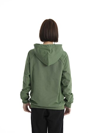 Koyu Yeşil Örme Unisex Basic Sweatshirt