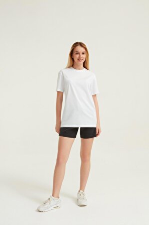 Beyaz Unisex Oversize Basic T-Shirt