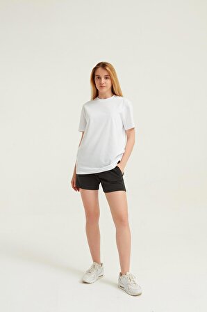 Beyaz Unisex Oversize Basic T-Shirt