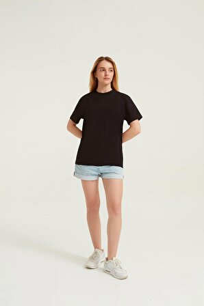 Siyah Unisex Oversize Basic T-Shirt