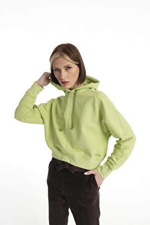 Açık Yeşil Crop Serisi Sweatshirt