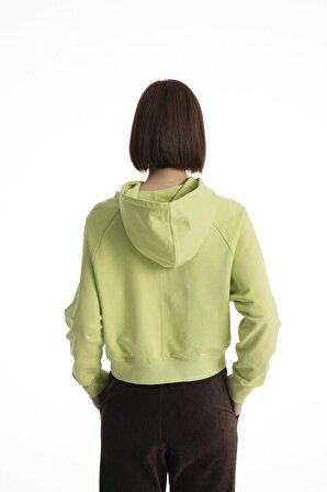 Açık Yeşil Crop Serisi Sweatshirt