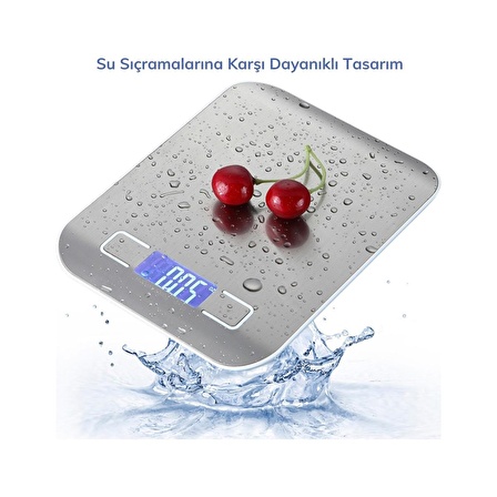 River World Hassas Ölçümlü Maksimum 5 Kg Kapasiteli Led Ekran Platin Dijital Mutfak Tartısı