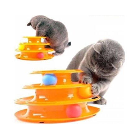 River World Eğleneli Üç Katlı Kedi Oyuncağı Seti oyuncağı