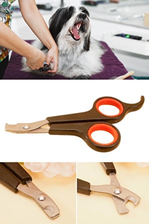 River World Ergonomik Kaymaz Saplı Çelik Uçlu Küçük Boy Köpek Kedi Evcil Hayvan Tırnak Makası ve Pati Bakım Aleti