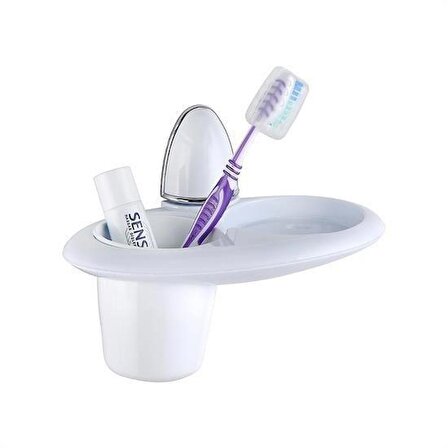 River World Plastik Beyaz Diş Macunu ve Diş Fırçası Kutusu Tutacağı Fırçalık