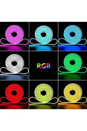 Neon Rgb Led - Mobil Kontrol - Full Renk - 5 Metre - Tak Çalıştır Set