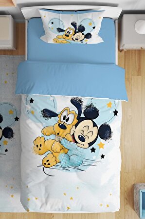 Kids Bebek&Çocuk&Genç Odası Mickey Mouse Pamuklu Organik Nevresi Takımı 160x220cm