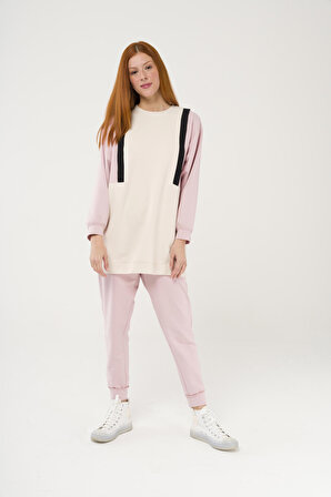 S-3992 Colorblock Oversize Sweatshirt Takım