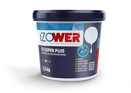 izower S1 Süper Plus Su Yalıtım Kaplaması (BEYAZ) – 3.5 Kg
