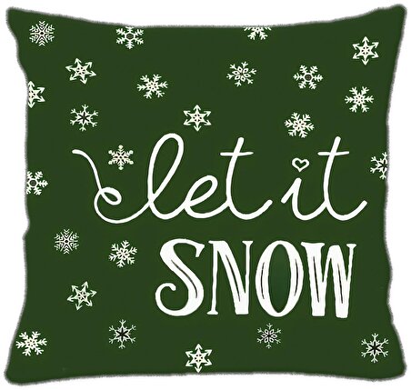 Yılbaşı, Christmas, Kış, Winter Snow Serisi Let it Snow No:1 Kırlent - Kırlent Kılıfı