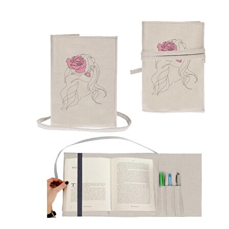 Flower Women Nakışlı Kitap - Tablet - Ebook Çantası / Kılıfı