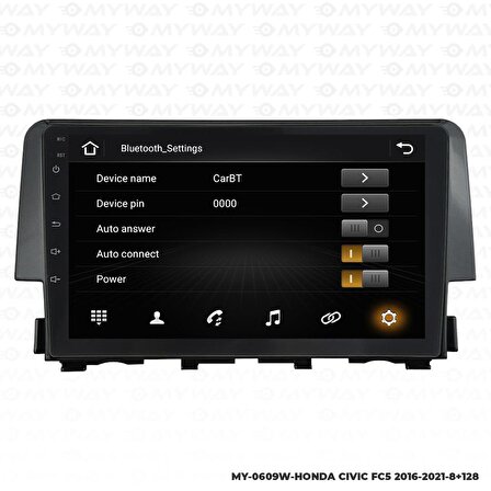 Araç Multimedya Honda Civic Fc5 Android 12 Carplay 4Gb Ram + 64Gb Hdd Navigasyon Ekran MYW