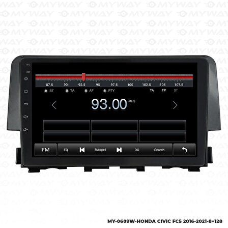 Araç Multimedya Honda Civic Fc5 Android 12 Carplay 4Gb Ram + 64Gb Hdd Navigasyon Ekran MYW