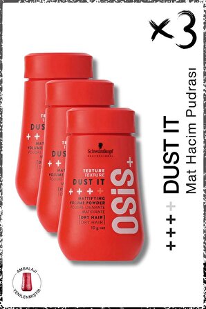 Dust It Güçlü Tutuş Mat Hacim Saç Pudrası 10g x 3 Adet | Powder Mat Toz Wax