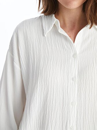 Düz Uzun Kollu Oversize Kadın Gömlek