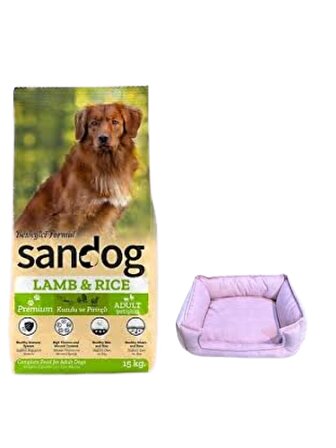 Sandog Premium Lamb&Rice Yavru Köpek Maması 15 Kg,Mini Small Mor Yatak