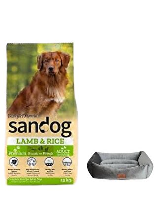 Sandog Premium Lamb&Rice Yavru Köpek Maması 15 Kg,Mini Small Gri Yatak